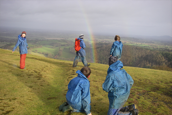 Image of a walk and rainbow